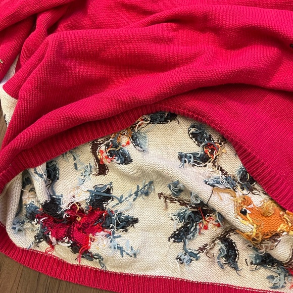 Floral Embroidered Sweater - Red and Cream - Picture 8 of 8